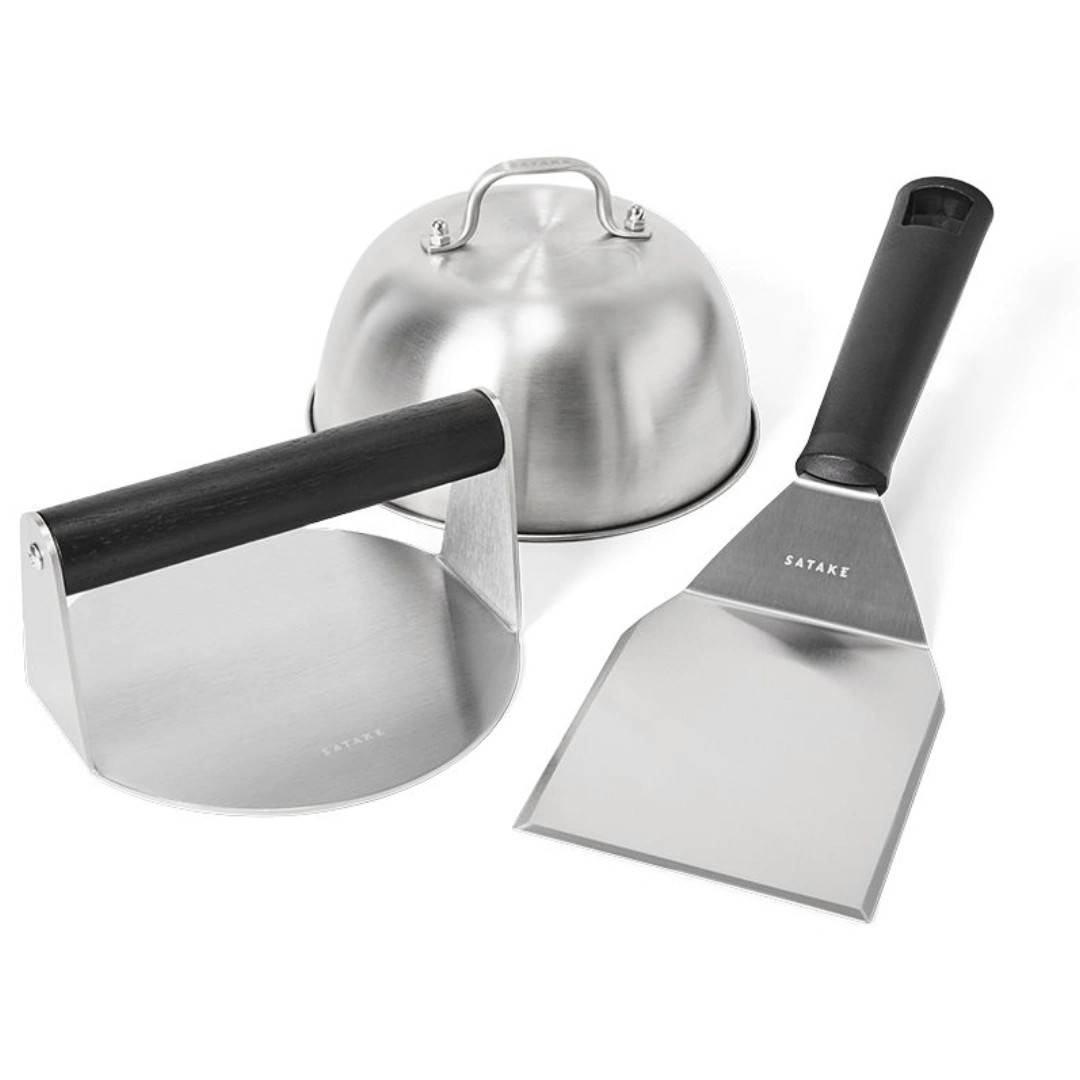 Smash Burger-set Rostfritt 3 delar Satake