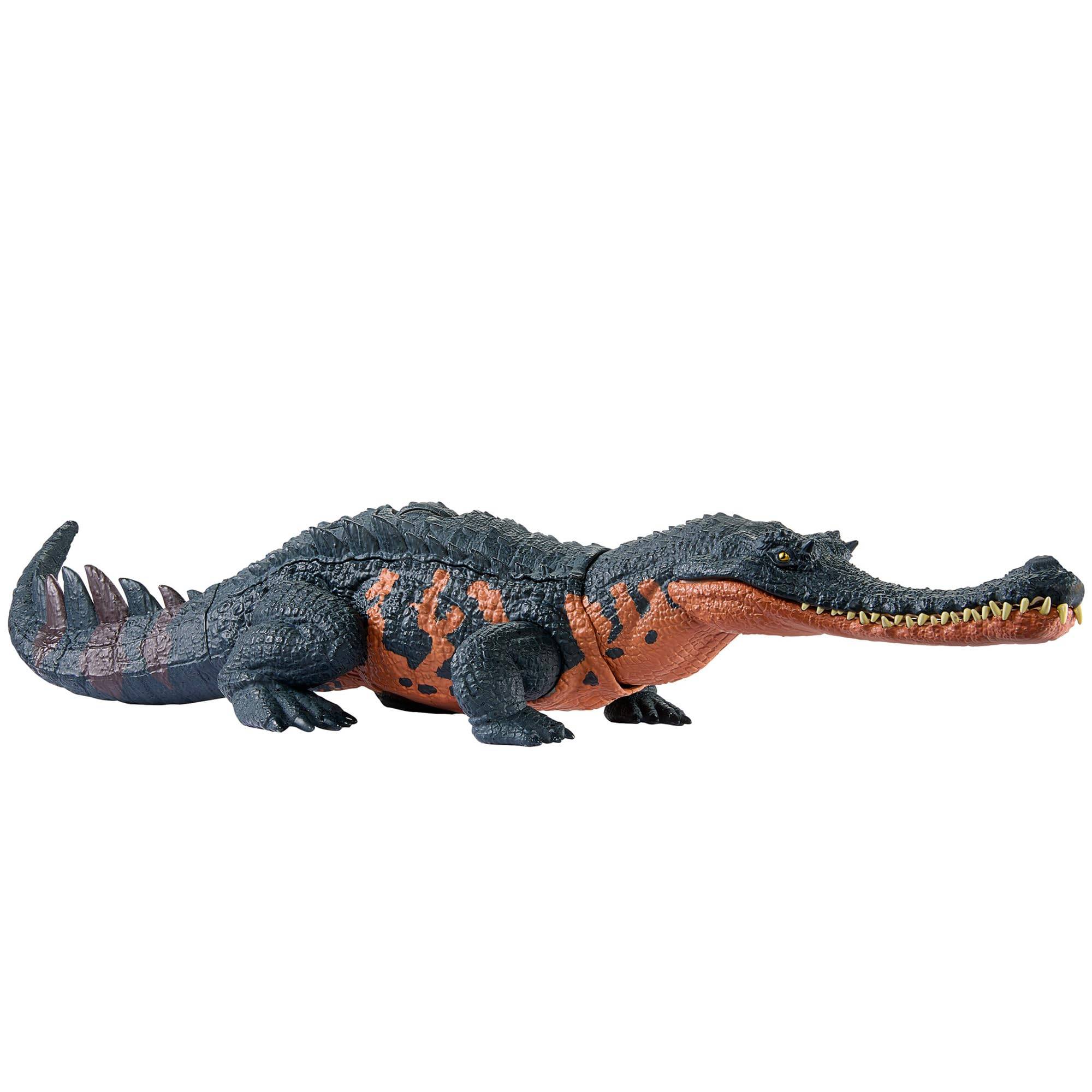 Mattel Jurassic World Action Figure: Roaring Gryposuchus [Dinosaur Toy] [Total Length: Approx. 33cm] [Ages 4+] HTK71
