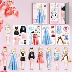Magnetisk påklædningsleg, magnetisk prinsesse påklædningsdukke magnet påklædningslege, låtsas och lek Resa Legesæt Legetøj Magnetisk påklædningsdukker til K