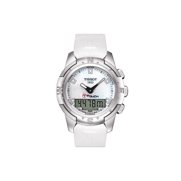 Tissot T-Touch II Serie Kvartsverk Mode Sportklocka 100m Vattentät Herrklockor Vit Titan T047.220.47.111.00 white