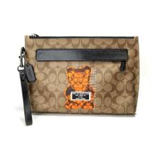 Coach Pre-owned, Pre-owned, Dame, Brun, ONE SIZE, Uld, Pre-owned Canvas clutches