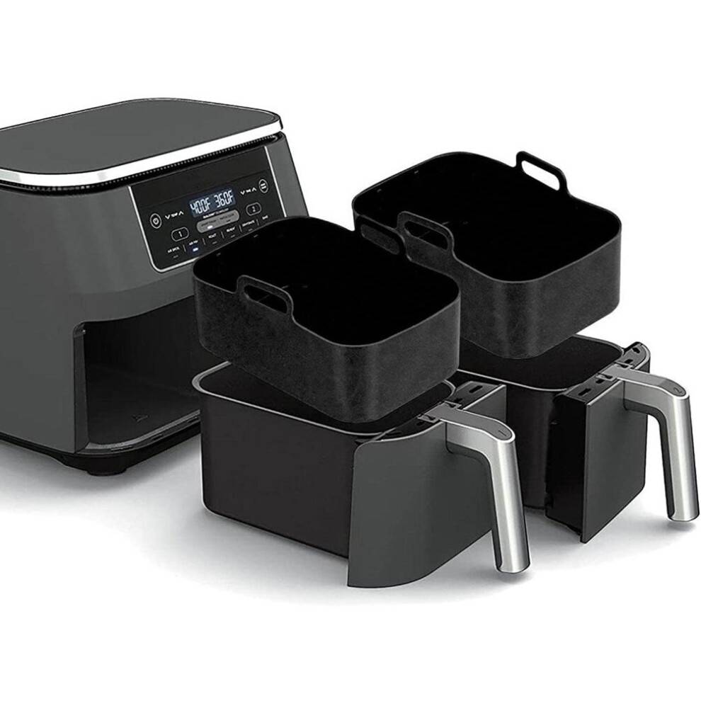 Silikonegryde til airfryer til modeller med dobbelt kurv, fødevaresikkert tilbehør med forbedret holdbarhed til Ninja DZ201 8QT, varmebestandig