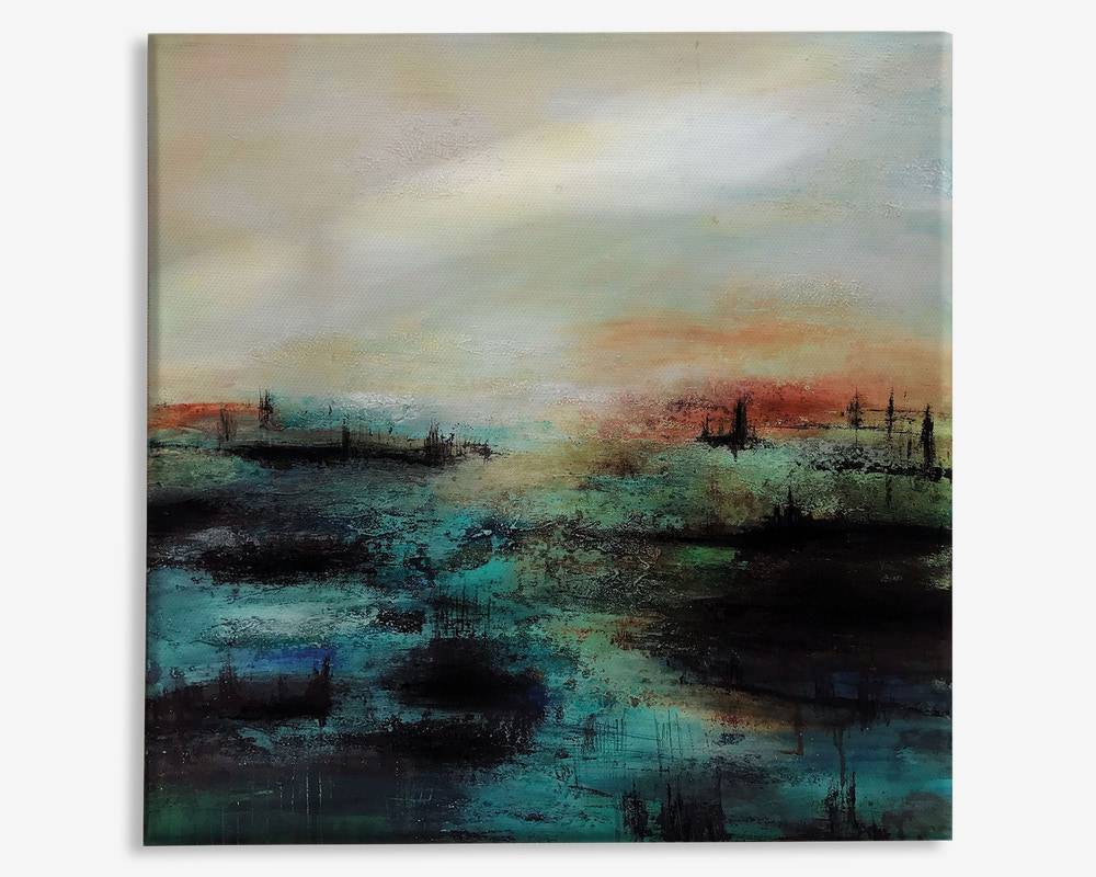 Maleri abstrakt eng 80x80 cm