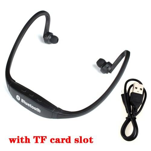 Daono s9 trådlösa hörlurar bluetooth sport musik stereo hörlurar mikrofon+micro sd kortplats - Svart