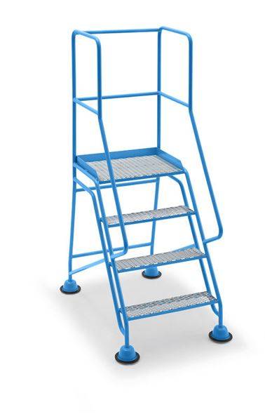 Trappestige Peder, platform og trin med harlekingitter, 4 trin, med ge