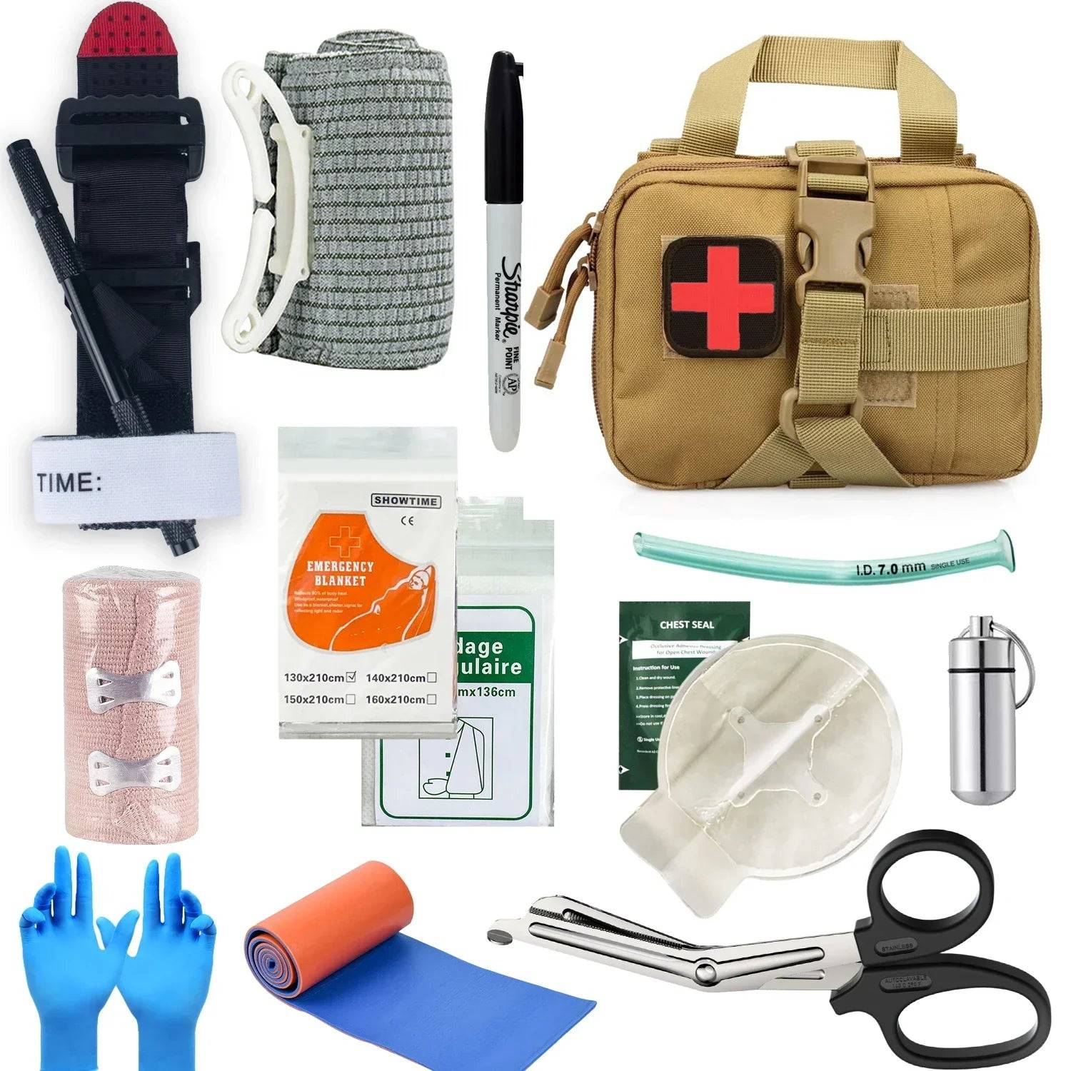 MedShield - Komplett Trauma Första Hjälpen Kit för Nödhjälp - Khaki