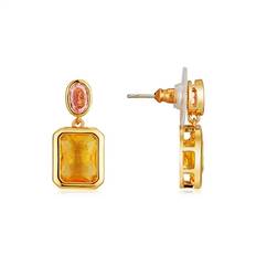 August Woods Gold Yellow Glass Cocktail Hour Drop Earrings - Gold