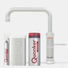 Quooker Classic Fusion Square rustfrit stål, inkl Combi+ beholder & Cube køler