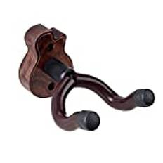 PUNK Gitarr väggmonterad auto lås gitarrhållare krok gitarr väggstativ med gitarr träbas design passar alla storlekar gitarrer & elektriska svarta valnöt gitarrstativ Guitar shape Hanger