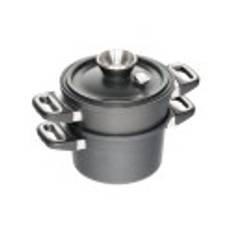 Ångkokare i 3 delar, aluminium, 20 cm/3 L - AMT Gastroguss