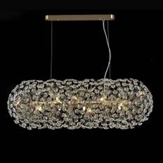 Lumiere Bridestowe EXTRA Crystal 10 Lamp Oblong Linear Pendant in Fren