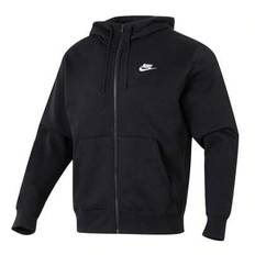 AS M NSW CLUB HOODIE FZ BB Jacka Sportkläder för män Termofodrade Fritidskläder Huvkofta Tröja Andningsjacka BV2646-010 - Svart (L,M,S,XL,XXL,XXXL)