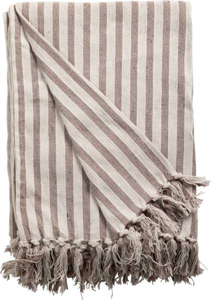 Au Maison - Plaid, Stribet-Lys Pink, 130x180 cm.