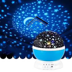 Galaxy Projektor Stjerneklar Himmel Roterende LED Natlampe Planetarium Børneværelse Stjerne Natlys Månelys Børnegave Lampe