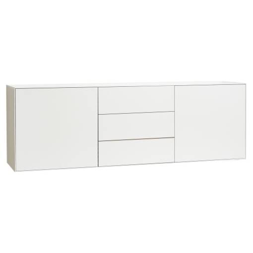 Edge by Hammel - Hvid væghængt skænk med 2 låger og 3 skuffer 179.9 cm x 59 cm x 42 cm | Møbelsalg.dk