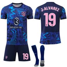 2024-2025 Atletico Madrid Bortaställ Barn Vuxen Fotbollströja No.19 J.ALVAREZ L
