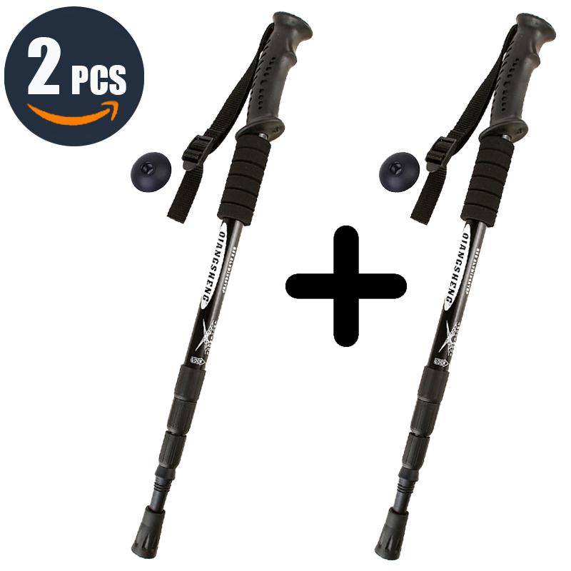 Walking Adjustable Size Trekking Pole Anti Shock Ultra Light Alpinism Poles Telescopic Ultralight Hiking Travel Non-slip Stick