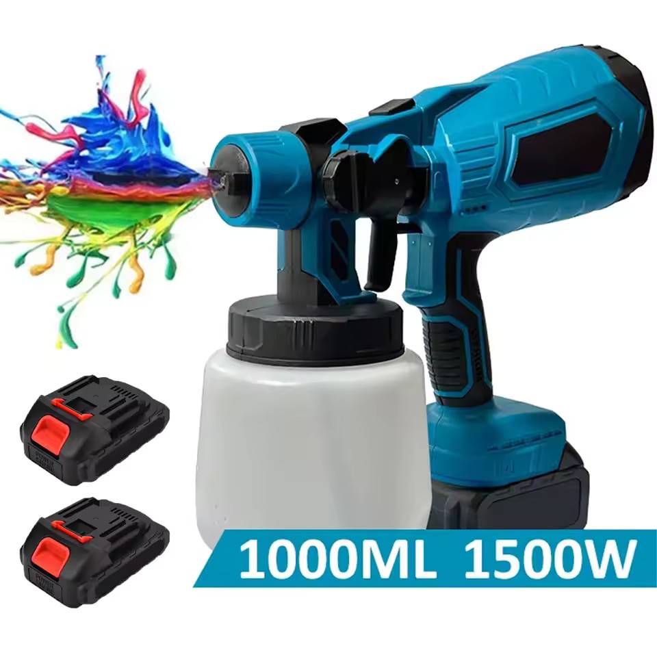 1000ML Cordless Electric Spray Gun Portable Household Paint Sprayer Auto Furniture Steel Coating Airbrush For Makita 18V Battery