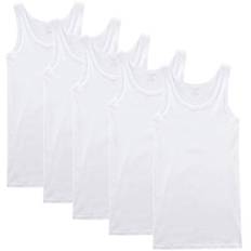 NUOZA Unterhemd Herren Tank Top 5er Pack Feinripp Muskelshirts Baumwolle alle Größen und Farben-Weiß,3XL