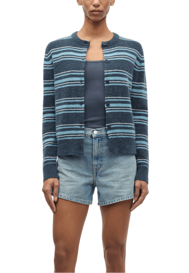 SAMSOE Nor short cardigan 7355 Stickat Dam Flerfärgad XS