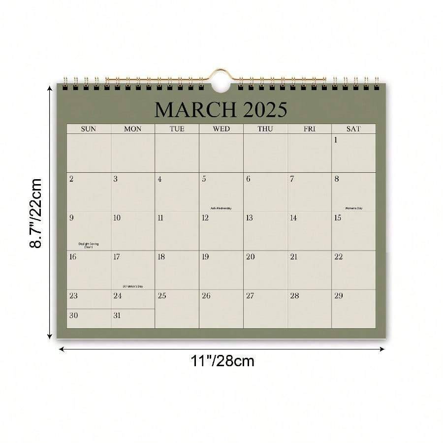 2025 Minimalistisk Väggkalender, 1 jan 2025 - 31 dec 2025, 8,7*11 tum, 12 månader, Kreativ Månadsplanerare, Heminredningskalender, Jul