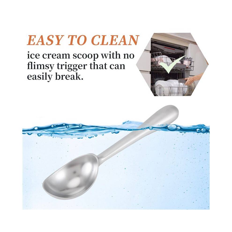 Ice Cream Scooper Kitchen & Dinning Solid Ice Cream Scoop, Kitchen Scooper With Non-Slip Rubber Grip, Scooping For Hardest Ice Cream