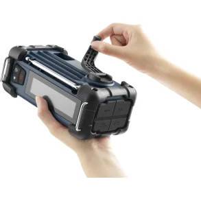 Nødradio Radio DAB+/FM-RDS/Bluetooth Håndsving + Solar Radio blå el. sort