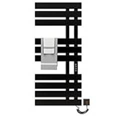 Uppvärmd handdukshängare, wifi smart termostat, handduksvärmare, för Alexa och Google Home & APP, handduksvärmare, 500 x 1100 mm, elektrisk handduksvärmare, WIFI Black Right