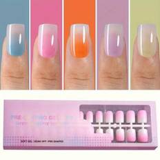 150 st French Gradient Gel Nail Strips Set - 5 French Gradient Colors, 3-I-1 Gel Nails, DIY, Soak-Off akryl Nail Extensions, Idealisk för kvinnor - Multifärgad
