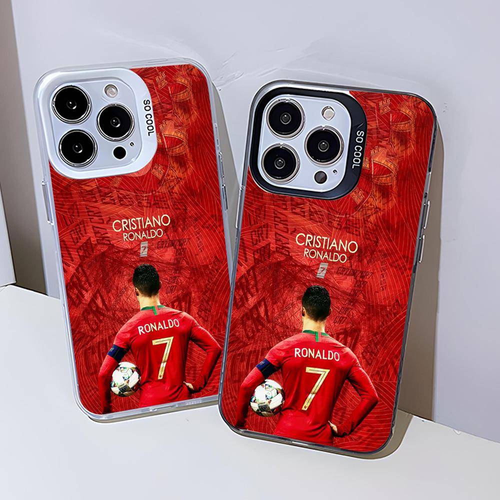 VM C Ronaldo Portugal Nej. 7 röd tröja iPhone16 fotbollsstjärna Apple 17 all-inclusive PC mobilskal red