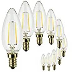 SunSeed 10x glödtråd LED-ljus E14 2W ersätter 25W natural vit 4000K