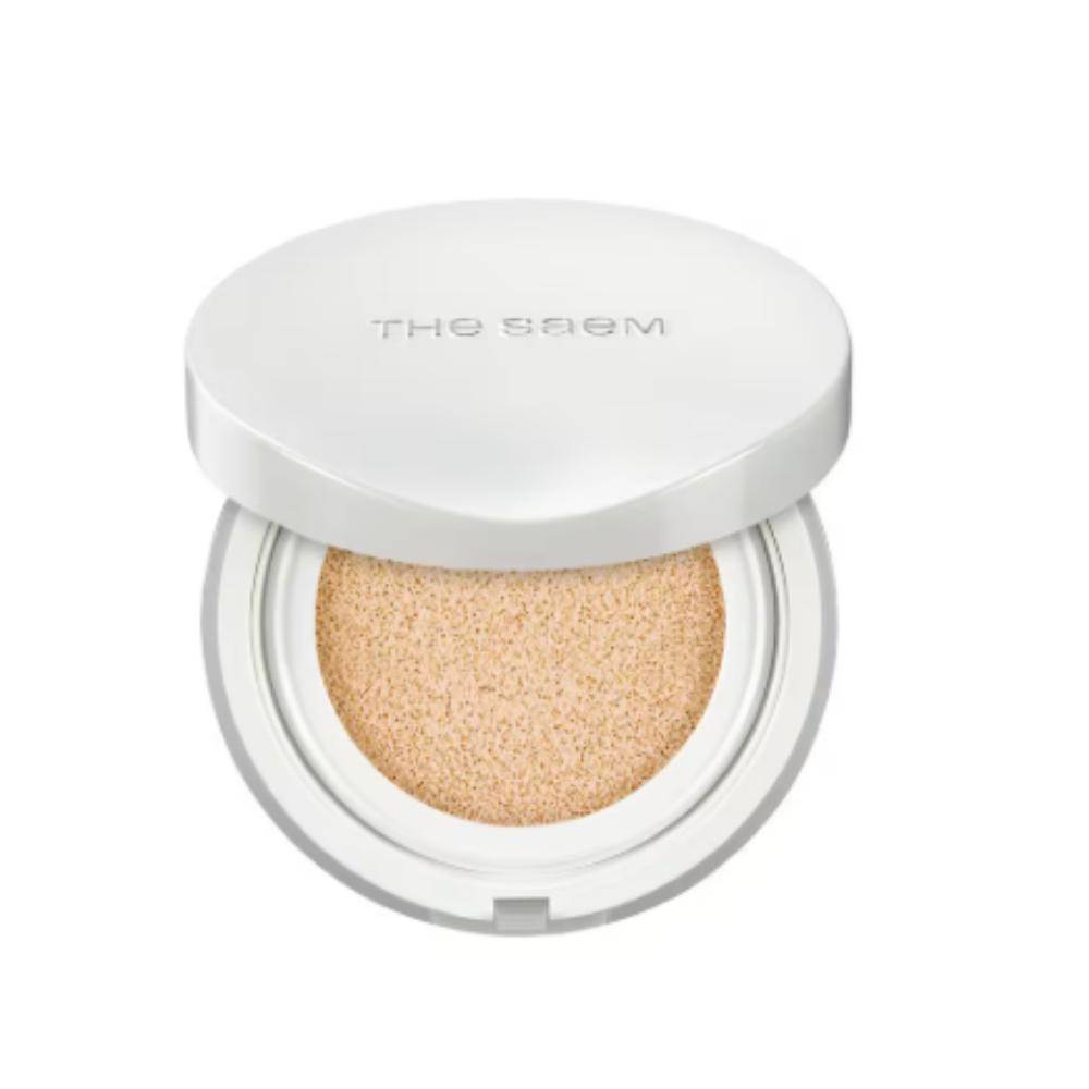 The Saem Skin Perfection Glutathione Toning Cushion Set (Main 12g + Refill 12g) - 21N Light Beige: Brightening & Long-Wear Cushion for Luminous Skin