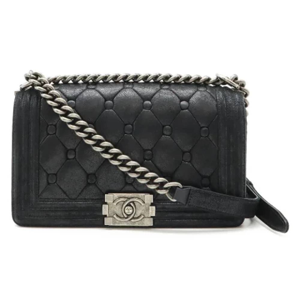 Chanel Vintage Pre-owned Laeder skuldertasker - Vintage - Dame - Sort - ONE SIZE - Uld