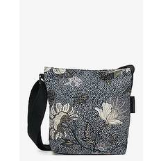 Small Shoulder Bag Denim Blue Flower Linen