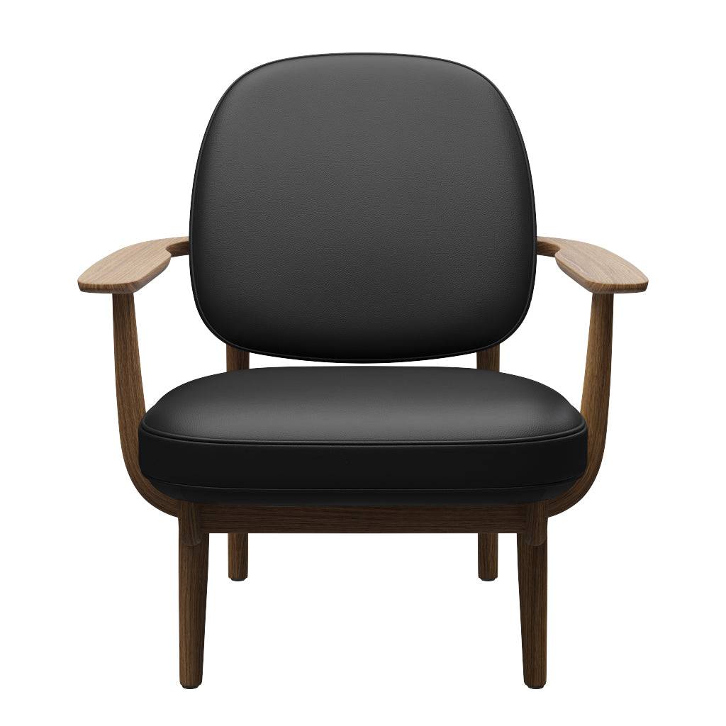 Fred Lænestol, olieret eg fra Fritz Hansen Aura læder - Black - Jacobsen Plus