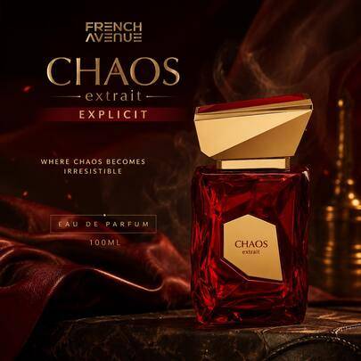 French Avenue Chaos Extrait Explicit 100ML unisex parfym med körsbär, röda frukter, vanilj och läder, långvarig Eau De Parfum