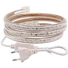 XUNATA 220V 3014 SMD 120leds/m Vattentät LED Strip flexibel LED-Remslampor Ljusband Band för Hem, Sovrum, Jul, Fest Och Deko (Varm vit, 50M)