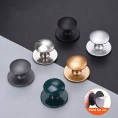 1 st/2 st/4 st/6 st Stansfritt rostfritt stål Europeisk stil Enkelhålslåda KKnobs glasdörr drar garderobshandtag med självhäftande väggkrokar - Multifärgad (Multi-size)