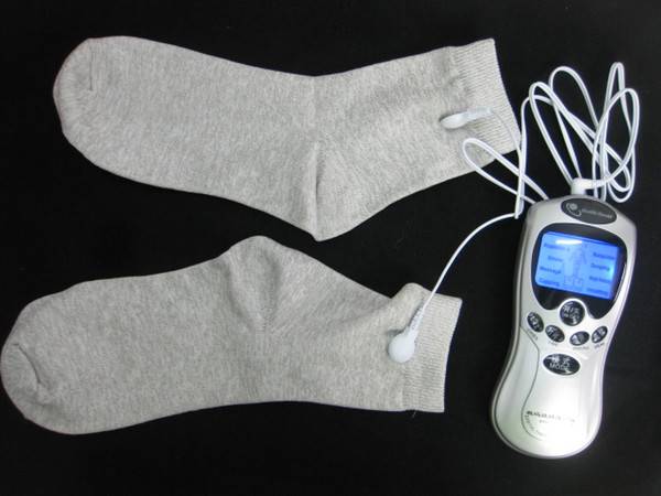 Foot Massager Electro Socks Electric Shock Stimulation eStim Therapy Kit Tens Machine Pain Relief Relax Health Care Reusable