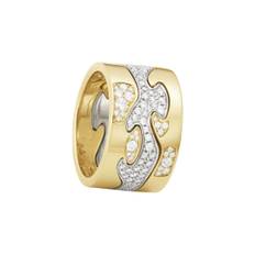 Georg Jensen FUSION 3-delt ring, 18 kt rødguld, 18 kt. hvidguld m. diamanter