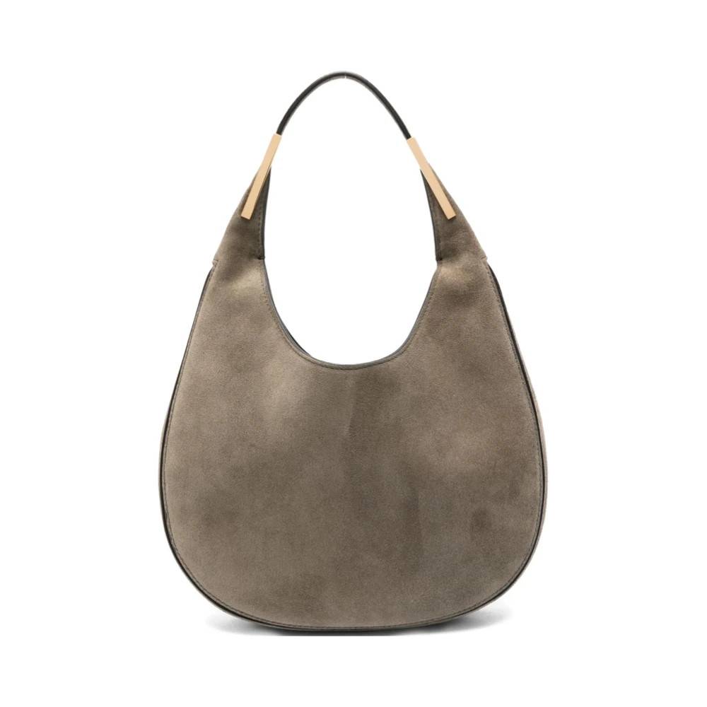 Savette Guld-tone Ruskind Top Håndtag Taske - Tasker - Dame - Grøn - ONE SIZE - Uld