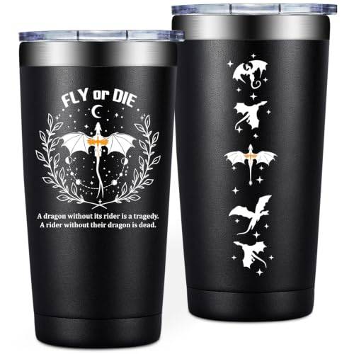 Fufendio Fourth Wing Merch – 567 g Forth Wing Tumbler Cup | 4th Wing Gifts for Fantasy Book Lovers – Fourth Wing Bookish Dragon Merchandise