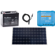 Solcellspaket 115w och 75Ah. Small för off-grid stugor