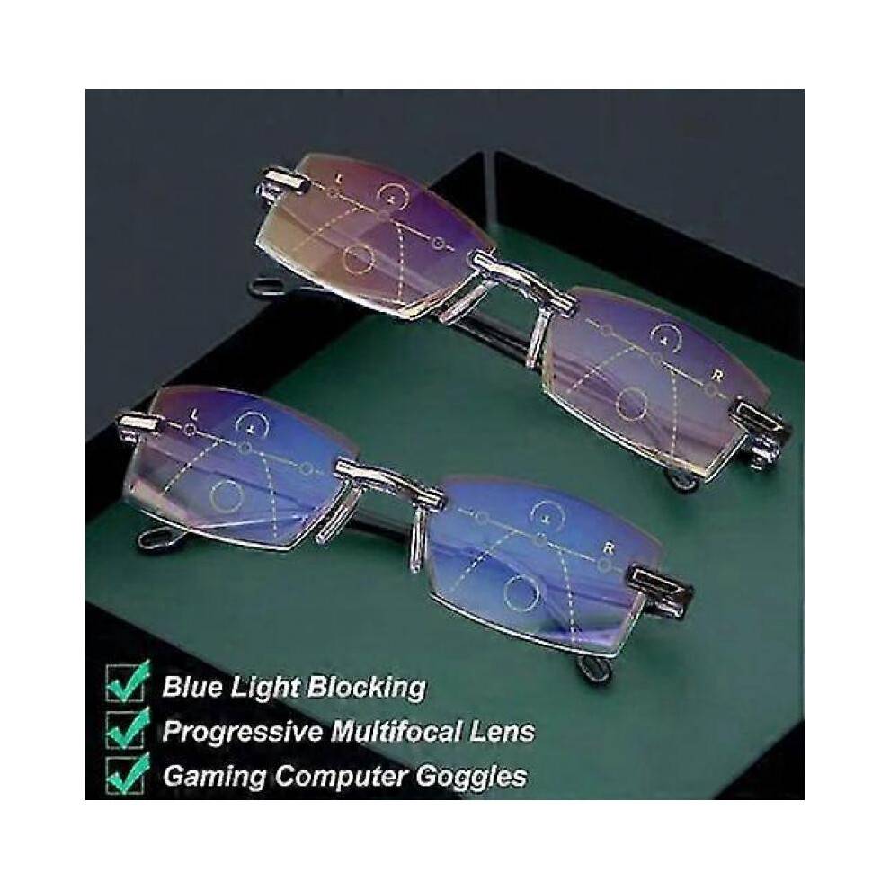 (one hundred and fifty, black) Anti Blue Light Intelligent Bifocal Presbyopic Glasses