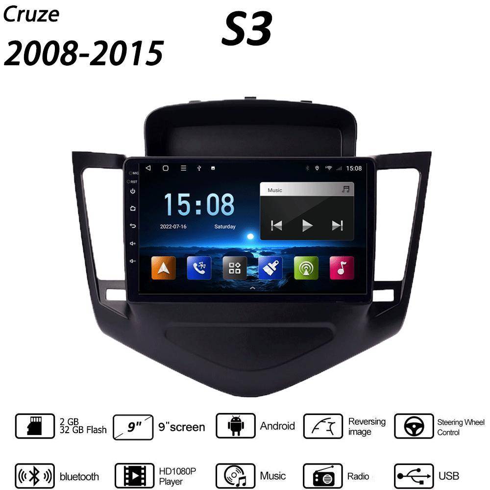 9 tums bilradio Carplay för Chevrolet Cruze J300 2008-2015 Android 10 Multimedia Videospelare GPS-navigation WIFI 2+32GB black