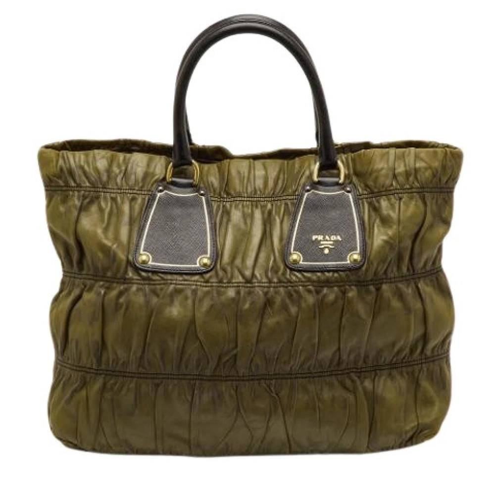 Prada Vintage Pre-owned Vintage Tote Bag - Vintage - Dame - Grøn - ONE SIZE - Læder