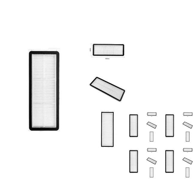 4 stk. Støvsugerfilter til Roborock Qrevo Edge / Curv.