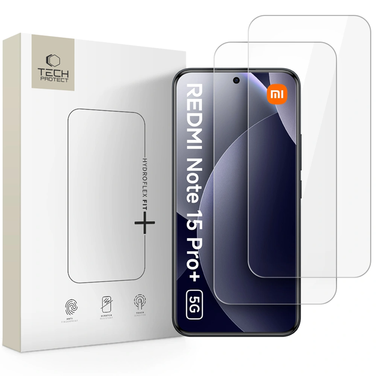 [2-Pack] Tech-Protect Xiaomi Redmi Note 15 Pro Plus Plastfilm Skärmskydd Fit+