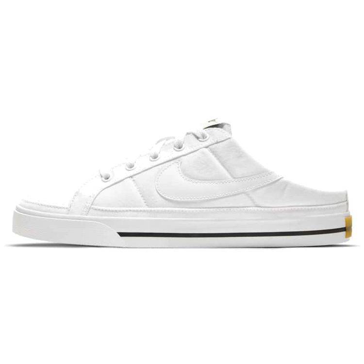 Nike Court Legacy Mule Vit Dam Sneakers Svart Gummi-Ljusbrun DB3970-100 cm