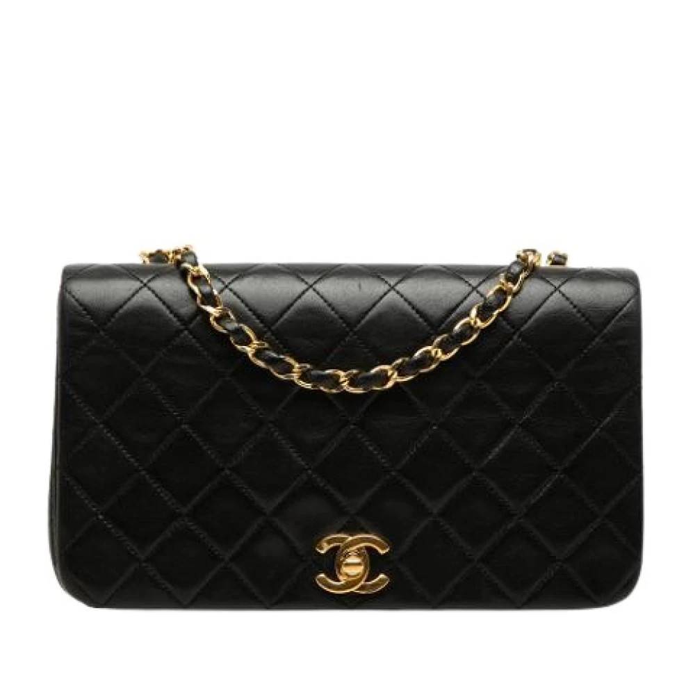 Chanel Vintage Pre-owned Vintage Quilted Lambskin Crossbody Bag - Vintage - Dame - Sort - ONE SIZE - Uld